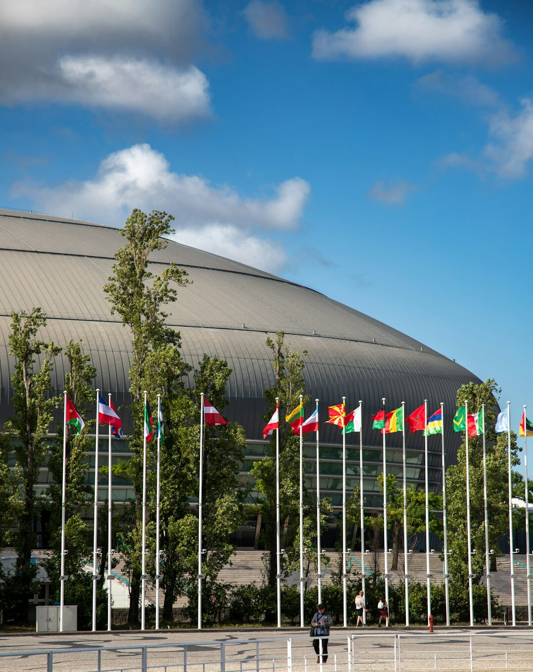 government building with flag